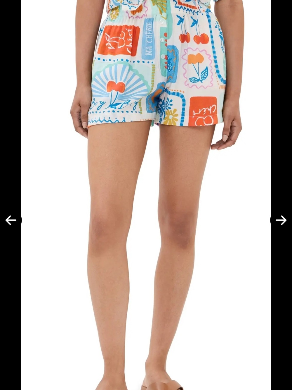 Women’s Italian-inspired postcard and fruit print shorts